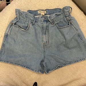 Madewell Blue Jean Shorts with Paper-Bag Waist